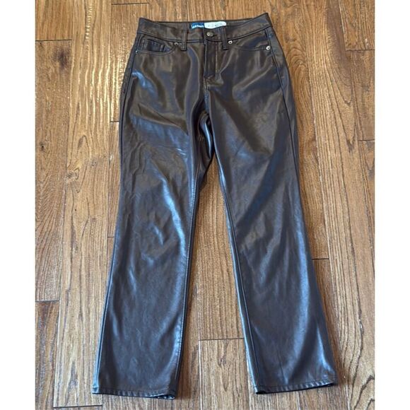 Old Navy high rise bootcut brown faux leather pants 0 - Picture 13 of 14